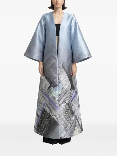 Gemy Maalouf Geometric-print Structured Kaftan In Blue