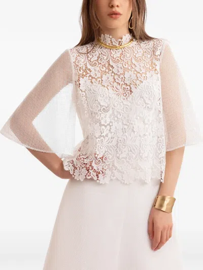 Gemy Maalouf Guipure Top In White