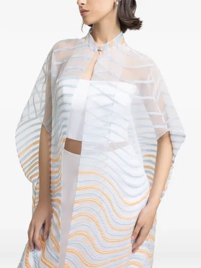 Gemy Maalouf Cape Mit Stehkragen In White