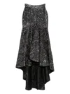 Gemy Maalouf High-low Floral-embossed Skirt In Black