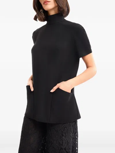 Gemy Maalouf High-neck Pocket Top In Black