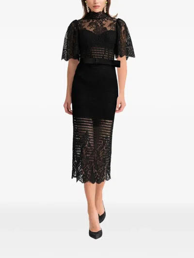 Gemy Maalouf High-neck Lace Dress In Black