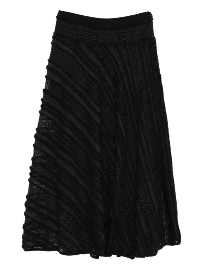 Gemy Maalouf Lace-paneled Skirt In Black