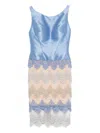 Gemy Maalouf Lace-panelled Sleeveless Dress In Blue