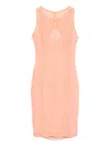Gemy Maalouf Lace-pattern Panelled Dress In Pink