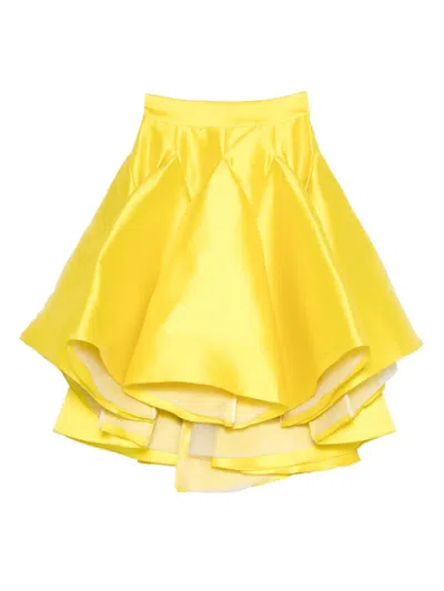 Gemy Maalouf Layered Ruffled Skirt In Yellow