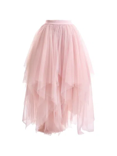 Gemy Maalouf Layered Tulle Skirt In Pink