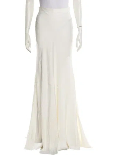 Pre-owned Gemy Maalouf Long Skirt In White