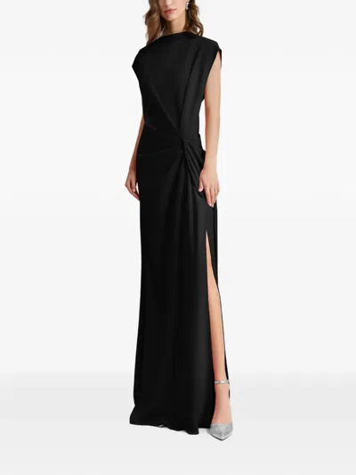 Gemy Maalouf Loose-cut Draping Maxi Dress In Black