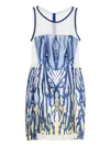 Gemy Maalouf Mesh-insert Mini Dress In Blue