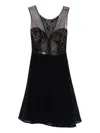Gemy Maalouf Mesh-insert V-neck Mini Dress In Blue
