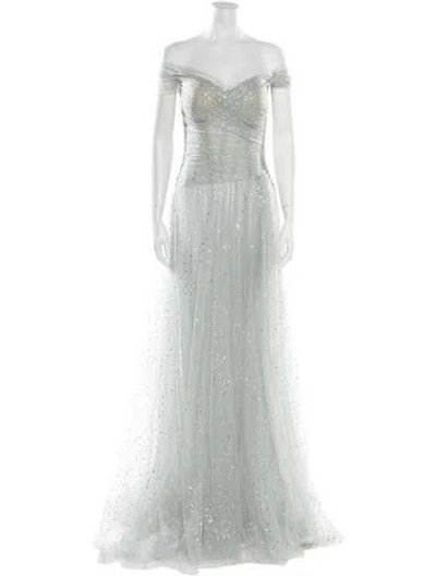 Pre-owned Gemy Maalouf Mesh Long Dress In Green