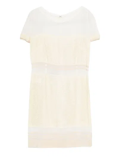 Gemy Maalouf Mesh-panel Mini Dress In Neutral