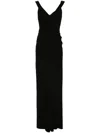 Gemy Maalouf Off-shoulder Draped Gown In Black