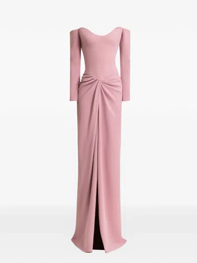 Gemy Maalouf Off-shoulder Draped Maxi Dress In Pink