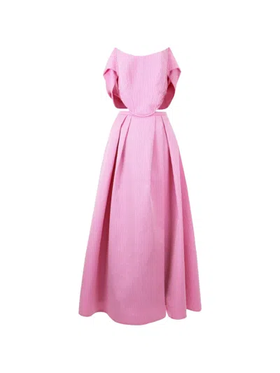 Gemy Maalouf Off-shoulder Draping Dress In Pink