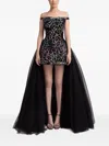 Gemy Maalouf Off-shoulder Patterned Dress In Black