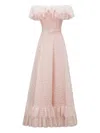 Gemy Maalouf Off-shoulder Ruffled Dress In Pink