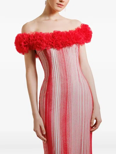 Gemy Maalouf Off-the-shoulder Maxi Dress In Red