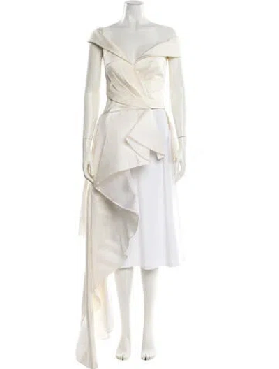 Pre-owned Gemy Maalouf Off-the-shoulder Sleeveless Top In Neutral