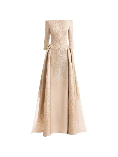 Gemy Maalouf Ombré Jacquard Maxi Dress In Neutral