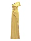 Gemy Maalouf One-shoulder Draped Gown In Yellow