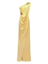 Gemy Maalouf One-shoulder Draped Maxi Dress In Neutral