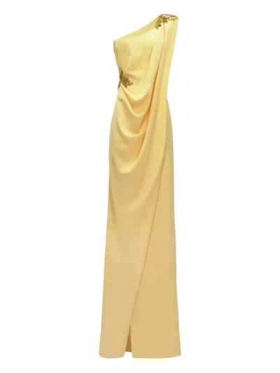 Gemy Maalouf One-shoulder Draped Maxi Dress In Neutral