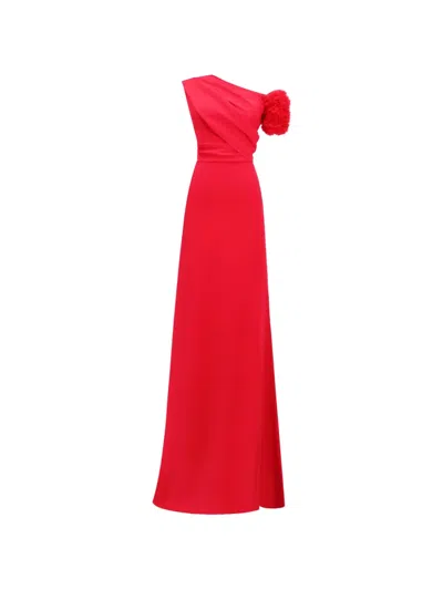 Gemy Maalouf One Shoulder Long Dress In Red