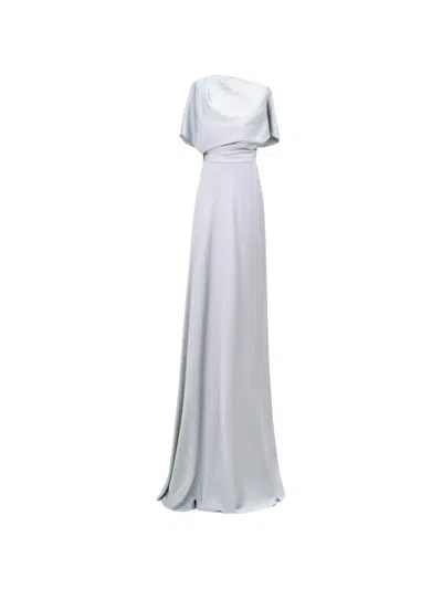 Gemy Maalouf One-shoulder Draped Maxi Dress In Blue