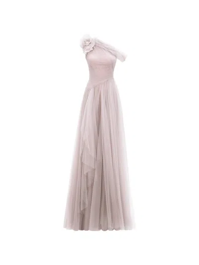 Gemy Maalouf One-shoulder Floral-detail Dress In Pink