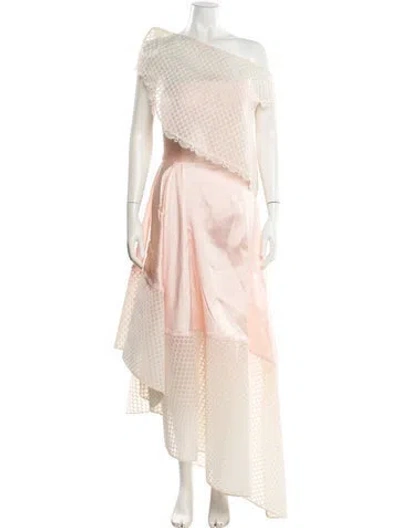 Pre-owned Gemy Maalouf One-shoulder Long Dress In Pink