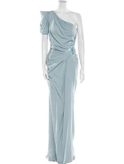 Pre-owned Gemy Maalouf One-shoulder Long Dress W/ Tags In Blue