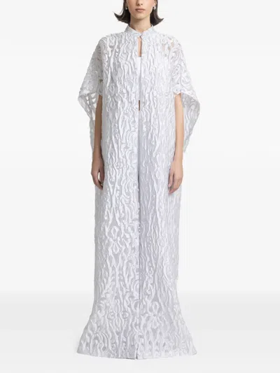 Gemy Maalouf Bodenlanges Maxikleid In White