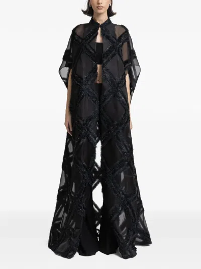 Gemy Maalouf Open Floor-length Maxi Kaftan In Black