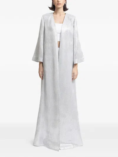 Gemy Maalouf Open Loose-cut Maxi Kaftan In Silver