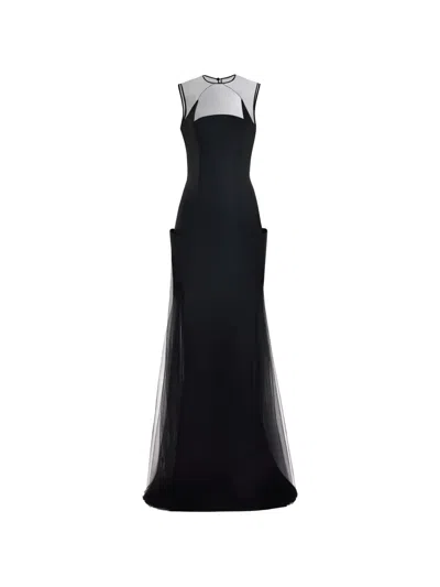 Gemy Maalouf Open-back Structured Maxi Dress In Black