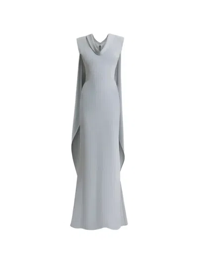 Gemy Maalouf Padded-shoulders Maxi Dress In Gray