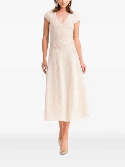 Gemy Maalouf Patterned Midi Dress In Neutral