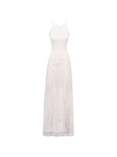 Gemy Maalouf Patterned Midi Dress In White