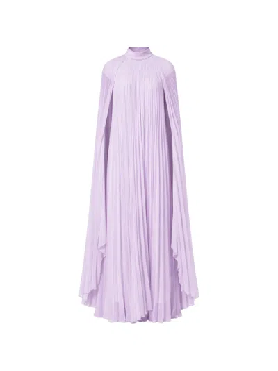 Gemy Maalouf Pleated Cape-style Dress In Purple