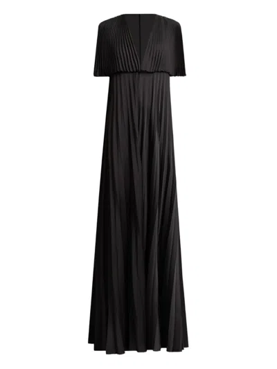 Gemy Maalouf Pleated Maxi Dress In Black