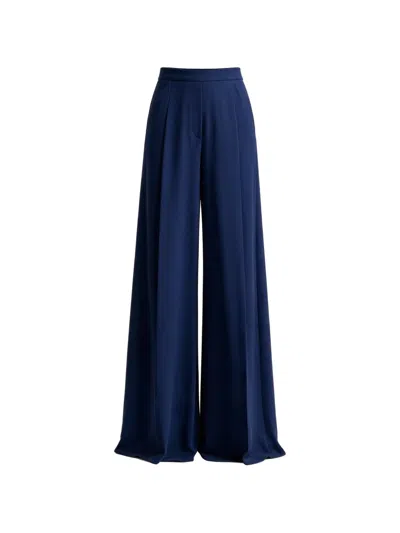 Gemy Maalouf Pleated Wide-leg Trousers In Blue