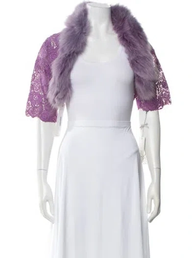 Pre-owned Gemy Maalouf Printed Bolero W/ Tags In Purple