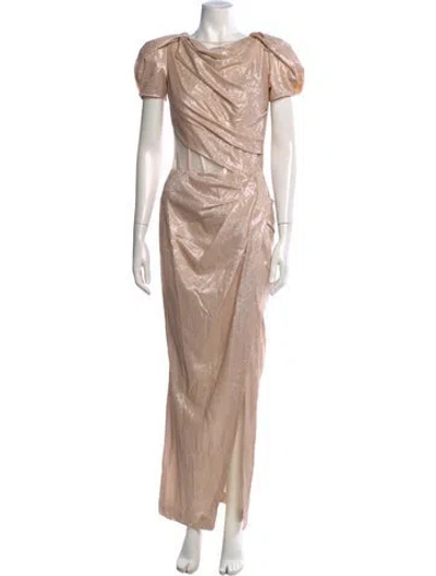 Pre-owned Gemy Maalouf Printed Long Dress In Neutral