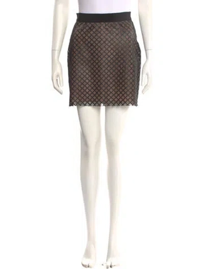 Pre-owned Gemy Maalouf Printed Mini Skirt In Black