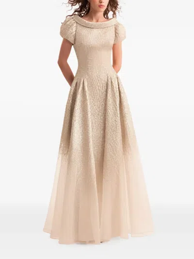 Gemy Maalouf Puff-sleeve Maxi Dress In Neutral