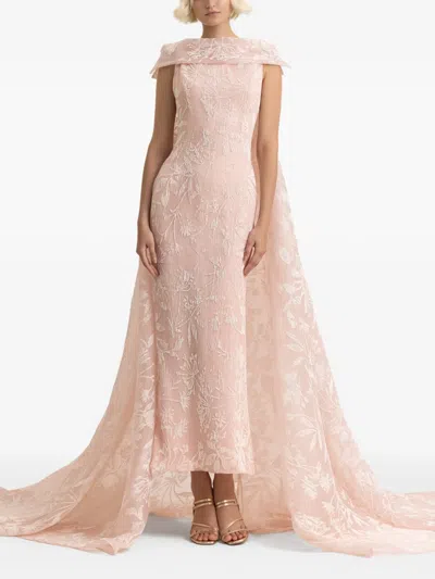 Gemy Maalouf Reversed-collar Maxi Dress In Pink