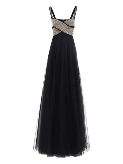 Gemy Maalouf Rhinestone-embellished Gown In Black