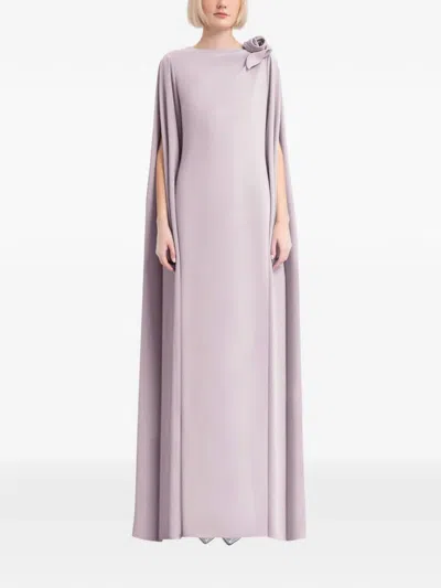 Gemy Maalouf Rose-detail Maxi Dress In Purple